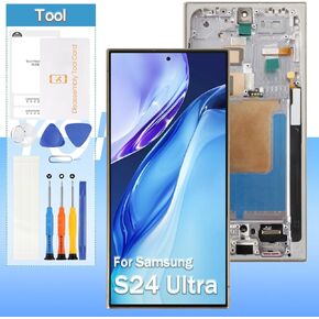 [for US Version] Screen Replacement for Samsung Galaxy S24 Ultra SM-S928B SM-S928U SM-S928A LCD Display Touch Digitizer Assembly(Black with Frame,Support Fingerprint)