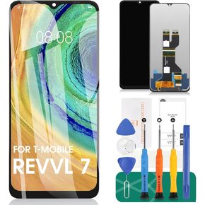 for T-Mobile REVVL 7 Screen Replacement for T-Mobile REVVL 7 5G LCD Replacement Screen for TMRV075G Display Touch Screen Digitizer Assembly Repair Kits Black
