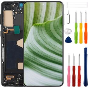 [with Frame] SWARK New TFT LCD Touch Screen Digitizer Assembly for Galaxy S21 Plus 5G with Upgraded Repair Tools Kit-NO Fingerprint Function