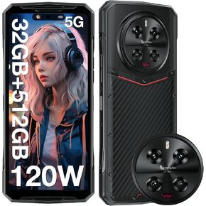 DOOGEE DK10 5G Rugged Mobile Phone 32GB + 512GB, Unlocked Cell Phone 2.5K AMOLED 6.67" FHD+ 120Hz Dimensity 8020, Rugged Smartphone with 64+50Camera, 120W Flash Charging, NFC/Side Fingerprint, Green