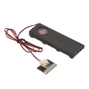 M.2 Heatsink NGFF NVME SSD Heat Sink, 7000RPM Quiet Heat Dissipation 5V Fan with SATA Port Power Supply, Quadruple M.2 SSD Cooler Fan(Black)