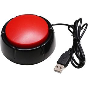 Programmable Giant Enter Button USB Macro Key USB Button PC Switch Control Keyboard,Relieve Stress & Release Emotions Button,Equipped 39.4" USB Cable & Complimentary 59" USB Extension Cable(Red)