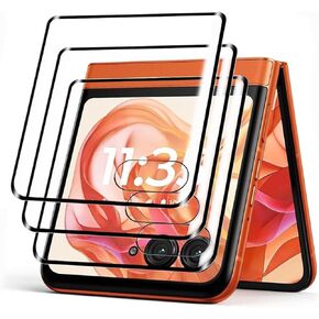 (3 Pack for Motorola Razr 2024 Front Screen Protector,Razr 2024 Tempered Glass Screen Protector,3D Curved,Anti Scratch, Bubble Free,Case Friendly Screen Protector for Moto Razr 2024 Clear