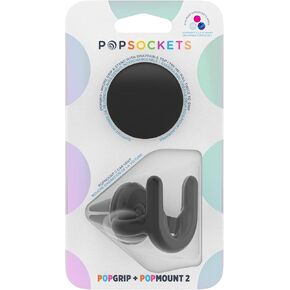 ​​​​PopSockets PopSockets for Phone + PopMount, Phone Grip with Expanding Kickstand with Mount - Black