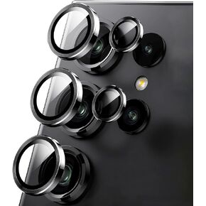 2 Pack Camera Lens Protector for Samsung Galaxy S24 Ultra,9H Tempered Glass Ultra HD Anti Scratch Camera Cover Accessories,Black