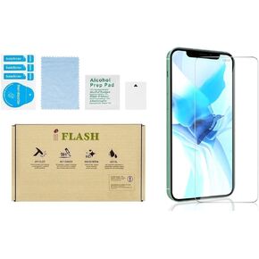 IFLASH (2 Pack) iPhone 12 Pro, iPhone 12 Glass Screen Protector, Crystal Clear Tempered Glass Screen Protector for Apple iPhone 12/12 Pro 6.1" 2020 - Case Friendly/Bubble Free/Scratch Proof/HD