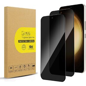 2 Pack Privacy Screen Protector for Samsung Galaxy S23+/S23 Plus [Anti-Spy Tempered Glass][Fingerprint Unlock Support], Anti-Scratch, Bubble-Free, Easy Install 9H Protective Glass