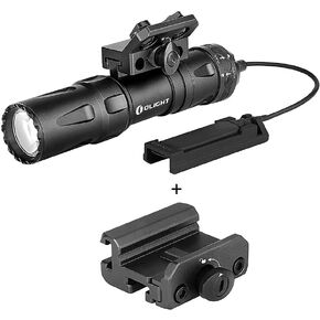 OLIGHT Odin Mini 1250 Lumens Ultra Compact Rechargeable Mlok Mount Tactical Flashlight, Removable Slide Rail-Mount and Remote Switch, Bundled with Picatinny Adapteri