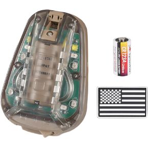 Tactical Helmet Light,4 Modes Visible LED IR Constant-on/Strobe,Waterproof Ladybird Lamp Survival Signal Light for Outdoor Sports Survival Signal Light,1*CR123A Battery Included.