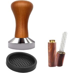 6pcs Espresso Accessories Bulk,Stainless Steel Espresso Machine Accessories Coffee Tamper Set Barista Kit Espresso Tamper Tool for Kitchen,Coffee Store