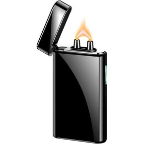 Plasma Rechargeable Electric Lighter with LED Battery Indicator Strong Flame, USB Convenient Charging, Windproof Lighter Outdoor（B-Blue