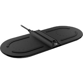 HyperX Chargeplay Base - Qi Wireless Charger, Qi Certified, Dual Wireless Charging Pads Charge Up to Two Devices, Battery Indicators, AC Wall Adapter, Compatible with Qi-Enabled Devices (Renewed)