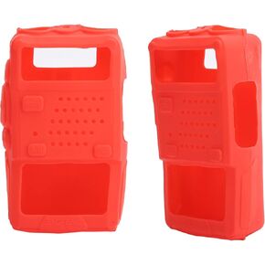 Walky Talky Cover, Quality Silicone Walkie Talkie Protective Case Cover Security Offices Radios Long Range with Gel Soft Case for ? 5r (Red)
