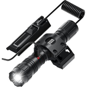 Feyachi Rechargeable Flashlight 1500 Lumens, Tactical Light with Strobe, IPX7 Waterproof, Pressure Switch, M-Lock Mount (Type-C Charging, 4 Modes)