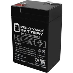 Mighty Max Battery ML4-6 - 6V 4.5AH General 00648 Sealed Non-Spillable Emergency Light Battery WKA6-5F