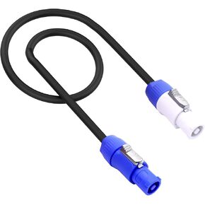 PowerCon Power Cable AC PowerCon Input to PowerCon Output 20A 3-Pin Power Extension Cable 12AWG for LED Screen Stage Light Audio Video Equipment and More (2Meters)