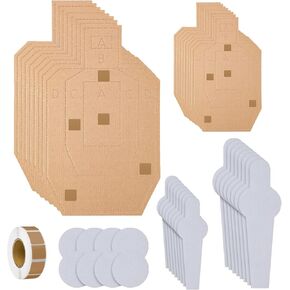 8 Set Reduced Scale Cardboard Targets for Shooting Silhouette Shooting Targets Competition Torso with Target Stickers Pasters for Shooting Range Practice Competition Tactical