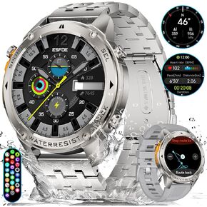 GPS Smart Watch for Men-5ATM/IP69K Waterproof,45 Days Standby(500mAh),1.43" AMOLED Rugged Military Smartwatch with Compass Barometric Altitude,170+ Sport Modes Smart Watches for Android iPhones