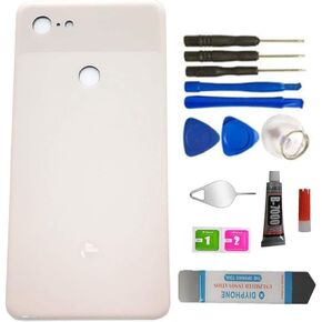 Pixel 3 Back Glass استبدال الأجزاء الباب الإسكان مع شريط مثبت مسبقا لجوجل بكسل 3 (بكسل 3 5.5 "/وردي)+أدوات