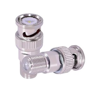 2pcs f to bnc connector bnc male to f female Coax Adapter 75 Ohm ، RG6 ، RG59 Connector for Scanner Security Camera