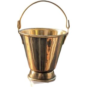 Brass Bucket Balti, Heavy Weight Pure Brass Balti, Very Small in Size, Specially Designed for Pooja/Festival/Gift