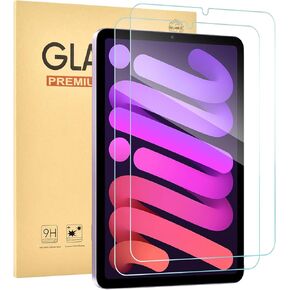 2 Pack Screen Protector for iPad Mini 7 Generation A17 Pro [2024],iPad Mini 6 Generation [8.3 Inch，2021],9H Hardness Tempered Glass Film,Case Friendly,Touch Sensitive,Anti-Scratch（Clear）
