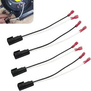 4-Pack Speaker Harness Connector, 72-5600 Speaker Harness Adapter, Plug & Play Car Front & Rear Door Speaker Wiring Replacement, Compatible with Ford Mazda Chevrolet Focus (Black)