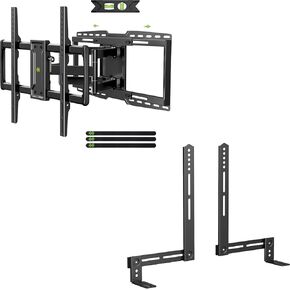 USX MOUNT UL Listed Heavy Duty TV Wall Mount for 32-90" TVs, Up to 150 lbs, 8" Sliding Design, Supports 13.2 lbs Sound Bar Above or Under TV