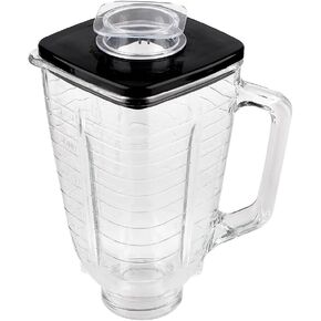 Replacement Parts 5-Cup Square Glass Jar with Lid,Compatible with Oster Blender