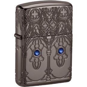 Zippo Gothic Window Design Armor® Black Ice® Pocket Lighter