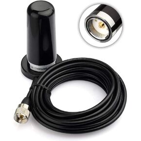 Dual Band UHF VHF Antenna NMO Mount Ham Mobile Radio Antenna Magnetic Base Low Profile Antenna PL259 Male Connector for Car Truck Two Way Radio 144MHz 430Mhz