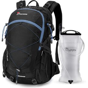 MOUNTAINTOP 40L Hiking Backpack with 3L Hydration Bladder for Men & Women Camping Climbing,Black and Blue