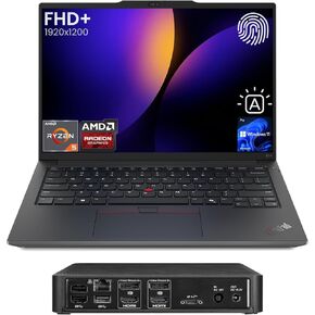 Lenovo ThinkPad E14 Gen 6 Business Laptop, 14" FHD+ Display, AMD Ryzen 5 7535U, 16GB DDR5 RAM, 512GB SSD, Fingerprint, Backlit, Wi-Fi 6, Windows 11 Pro, Bundle with Targus USB-C 100W Docking Station