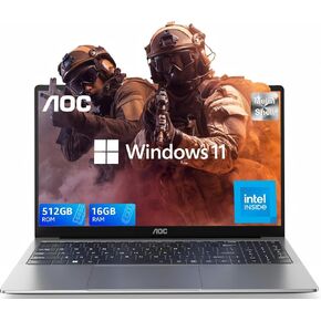 الكمبيوتر المحمول كمبيوتر 16 جيجا بايت ذاكرة الوصول العشوائي 512GB SSD العمل أجهزة الكمبيوتر المحمولة 15.6 بوصة شاشة FHD Premium Premium Captop (حتى 3.6 جيجا هرتز) كمبيوتر محمول من Windows 11 ، الضوء والرقيقة ، القشرة المعدنية ، كاميرا ويب ، Type-C ، USB3