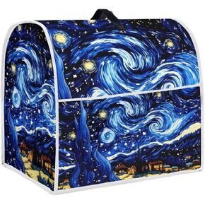 Starry Night Stand Mixer Dust Cover Compatible with 6-8 Quart Stand Mixer Kitchen Food Processor Cover Fingerprint Resistant with Top Handle and Accessory Pocket Holiday Gift