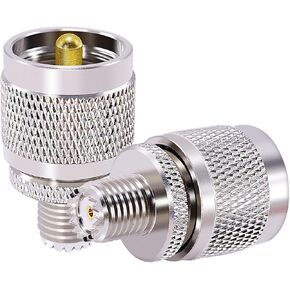 2PCS PL-259 to mini UHF Coax Adapter UHF PL259 Male to Mini UHF SO239 Female RF Coaxial Coax Adapter for CB Ham Radio Antenna Broadcast Scanner