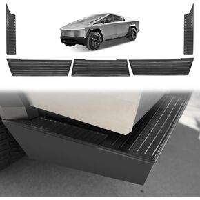 BestEvMod Metal Tailgate Top Protector Cover Compatible with Tesla Cybertruck 2024+ Accessories Truck Bed Tailgate Molding Cap Protective Trim Stainless Steel Easy to Install (Matte Black)