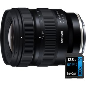 Tamron 20-40mm F/2.8 Di III VXD Lens for Sony E-Mount Mirrorless Cameras Model A062 AFA062S-700 Bundle with Lexar 128GB High-Performance 800x UHS-I SDHC Memory Card Blue Series