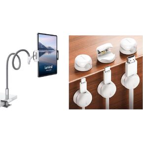 Lamicall Gooseneck Tablet Holder Cord Organizer, Spring Cable Management Clips