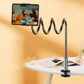 Adjustable Phone Holder for Bed - 360° Rotatable Phone Stand with Strong Clamp & 10" Gooseneck, Bedside Phone Mount for Watching Movies/Reading, Compatible with iPhone 15 Pro/Samsung/Tablets