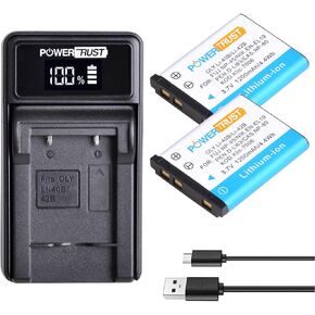 2PCS EN-EL10 Li-40B Li 40B Li-42B Li 42B Battery + LED USB Charger for Olympus LI40B LI42B and FUJIFILM Fuji NP-45 NP 45 NP45 NP 45A 45B 45S ENEL10