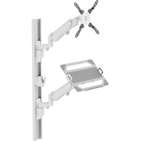 ZeboZap ZLTV8022 Bed TV Mount with Laptop Holder & Keyboard Tray for Work from Home | Gaming Monitor Mount Fits 17"-43" Screen | Holds 26.4lbs | White