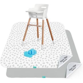 Splat Mat 2 Pack for Under High Chair & Arts & Crafts & Eating Mess, Waterproof Baby Playtime Anti-Slip Mat for Floor or Table, Reusable & Portable Splash Mat 42" ×46"