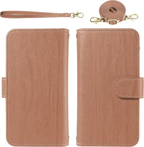 Asuwish Phone Case for Motorola Edge+ Plus 2023/Edge 40 Pro 5G/Moto X40 Zipper Wallet Magnetic Detachable Cell Cover with Tempered Glass Screen Protector Crossbody Strap Card Holder X + Women Brown in Saudi Arabia