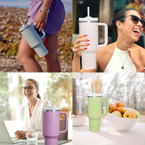 40 OZ Tumbler Lid Replacement, 40 OZ Tumbler Flip Straw Lid Fit for Stanley Adventure Quencher Travel Tumbler 40 OZ, Spill Proof Splash Resistant Tumbler Covers for Stanley Replacement Lid (2 Pack) in Saudi Arabia