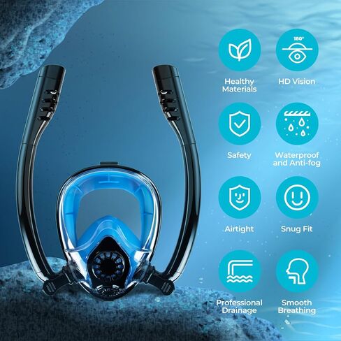 GOYOJO Diving Tank with Snorkel Mask 0.5L Mini Scuba Portable Lungs Oxygen Cylinder Full Face Diving Mask Underwater Breath System in Saudi Arabia