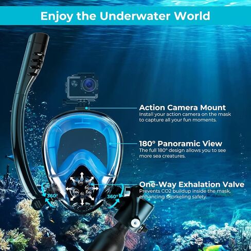 GOYOJO Diving Tank with Snorkel Mask 0.5L Mini Scuba Portable Lungs Oxygen Cylinder Full Face Diving Mask Underwater Breath System in Saudi Arabia