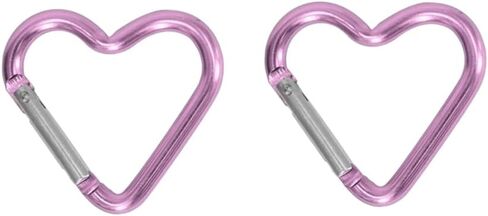 Heart Carabiner Clip, 2Pcs Heart Shape Carabiners Keychain Clips, Snap Hook Key Ring for Camping Accessories, Backpack Water Bottle Aluminum Alloy Accessory and Keychain Carabiners in Saudi Arabia