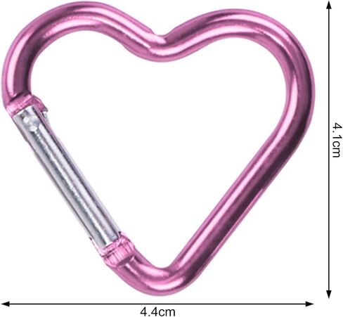 Heart Carabiner Clip, 2Pcs Heart Shape Carabiners Keychain Clips, Snap Hook Key Ring for Camping Accessories, Backpack Water Bottle Aluminum Alloy Accessory and Keychain Carabiners in Saudi Arabia
