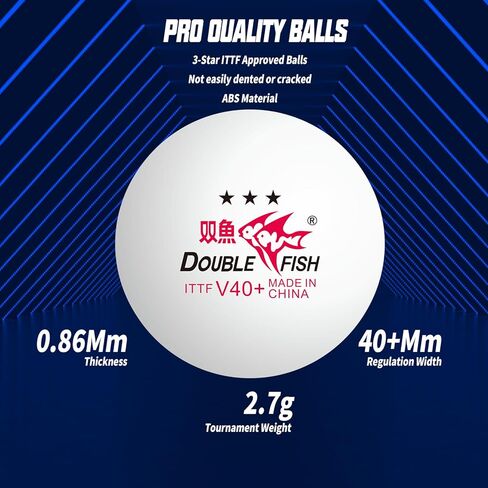 DOUBLE FISH Ping Pong Paddles Set of 4 with 6pcs 3-Star Balls & Storage Case - 4 Players High Performance Table Tennis Paddles Kit for Entertainment or Competition in Saudi Arabia